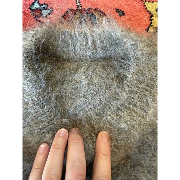 NWOT Toteme Boxy Signature Women's Sweater Knit S Alpaca Brown Melange Sherpa - Picture 5 of 10